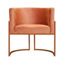 Ver imagem 3 de Poltrona Decorativa Luana Veludo Terracota Base Bronze - Fm