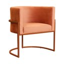 Ver imagem 1 de Poltrona Decorativa Luana Veludo Terracota Base Bronze - Fm
