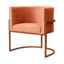 Ver imagem 2 de Poltrona Decorativa Luana Veludo Terracota Base Bronze - Fm