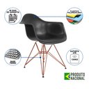 Ver imagem 4 de Escrivaninha Industrial Office Estudo Malta Canela 137x53cm com 1 Poltrona Preta Eames Eiffel Base C