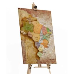 Quadro Mapa do Brasil Vintage 65x48cm - 3