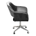 Ver imagem 2 de Cadeira Para Escritório E Home Office Zara Base Giratória - Suede Cinza Grafite