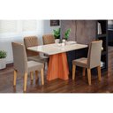 Ver imagem 2 de Mesa para Sala de Jantar Mesa Maite 130 Cm Vidro/mdf Cimol Cinamomo/offwhite