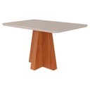 Ver imagem 1 de Mesa para Sala de Jantar Mesa Maite 130 Cm Vidro/mdf Cimol Cinamomo/offwhite