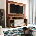 Ver imagem 2 de Rack com Painel para Tv até 50 Polegadas Orlando 1 Porta de Correr Canelato 3d - Panorama Móveis