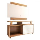 Ver imagem 3 de Rack com Painel para Tv até 50 Polegadas Orlando 1 Porta de Correr Canelato 3d - Panorama Móveis