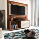 Ver imagem 1 de Rack com Painel para Tv até 50 Polegadas Orlando 1 Porta de Correr Canelato 3d - Panorama Móveis