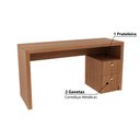 Ver imagem 3 de Mesa para Escritório com 2 Gavetas - Amêndoa