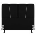 Ver imagem 6 de Cabeceira Cama Box Solteiro Amber 90cm Estofada Suede Preto - Abmaza