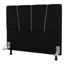 Ver imagem 1 de Cabeceira Cama Box Solteiro Amber 90cm Estofada Suede Preto - Abmaza