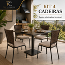 Ver imagem 3 de Kit 4 Cadeiras Fibra Sintética Aço Resistente Jantar Cozinha Moderna