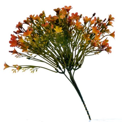 Kit com 10 Buquês de Mini Flores Laranja com 6 galhos