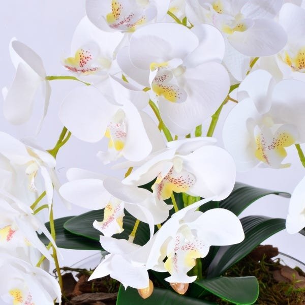Arranjo Centro de Mesa de Orquídea Branca 3D - 3