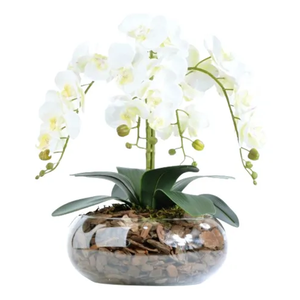 Arranjo Centro de Mesa de Orquídea Branca 3d