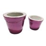Kit 2 Vasos Decorados para Plantas Cactos Suculentas em Concreto Rosa metálico - HD - 4