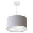 Ver imagem 1 de Lustre Pendente Cilíndrico Vivare Md-4099 Cúpula em Tecido 40x25cm - Bivolt - Rustico Cinza - Bivolt