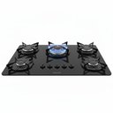 Ver imagem 1 de Cooktop 5 Bocas Tripla Chama Vidro Preto - Fogatti
