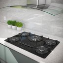 Ver imagem 2 de Cooktop 5 Bocas Tripla Chama Vidro Preto - Fogatti