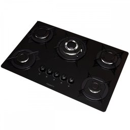 Cooktop 5 Bocas Tripla Chama Vidro Preto - Fogatti - 1