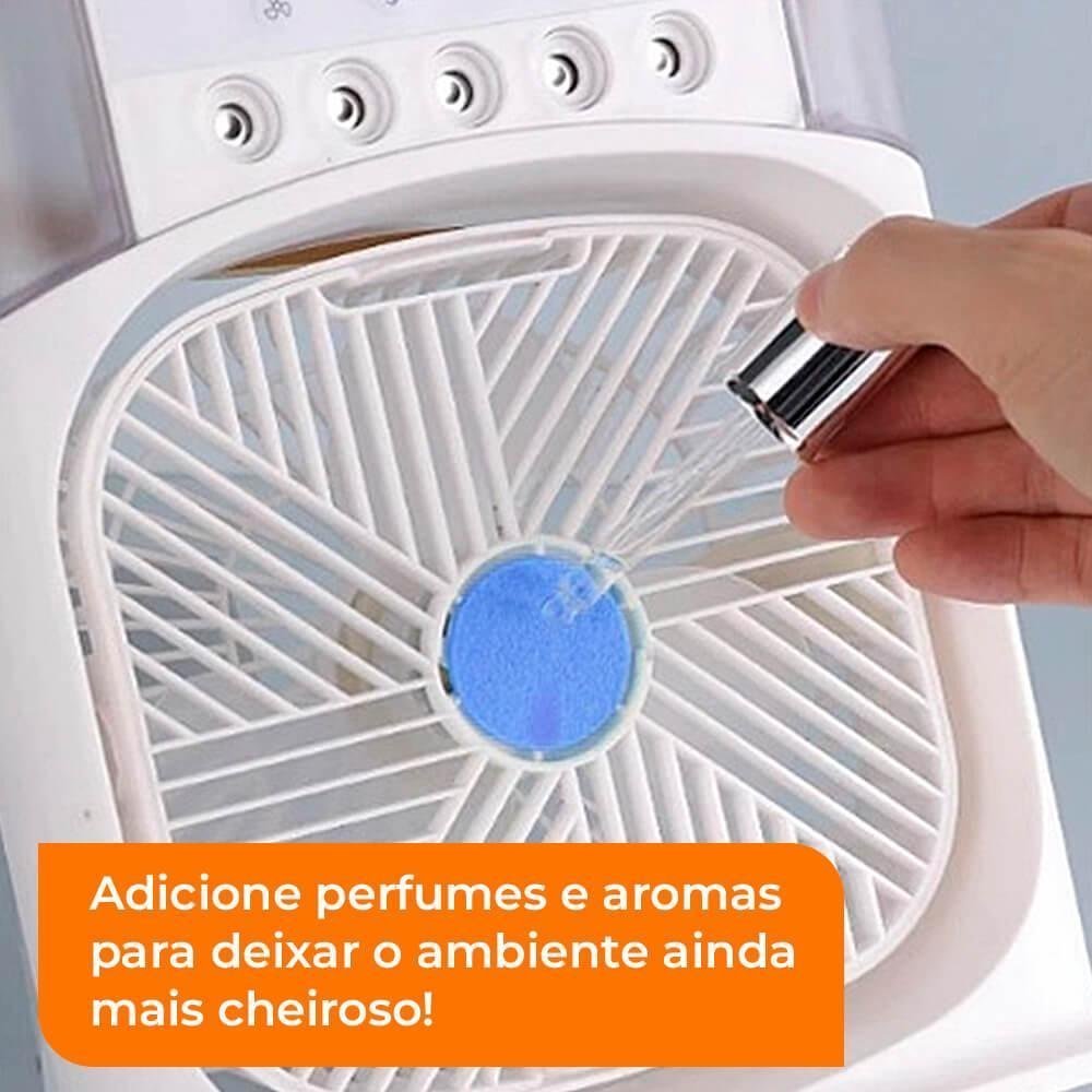 Ventilador Portátil Umidificador de Ar Climatizador Portátil Usb de Mesa com Iluminação Verde - 4