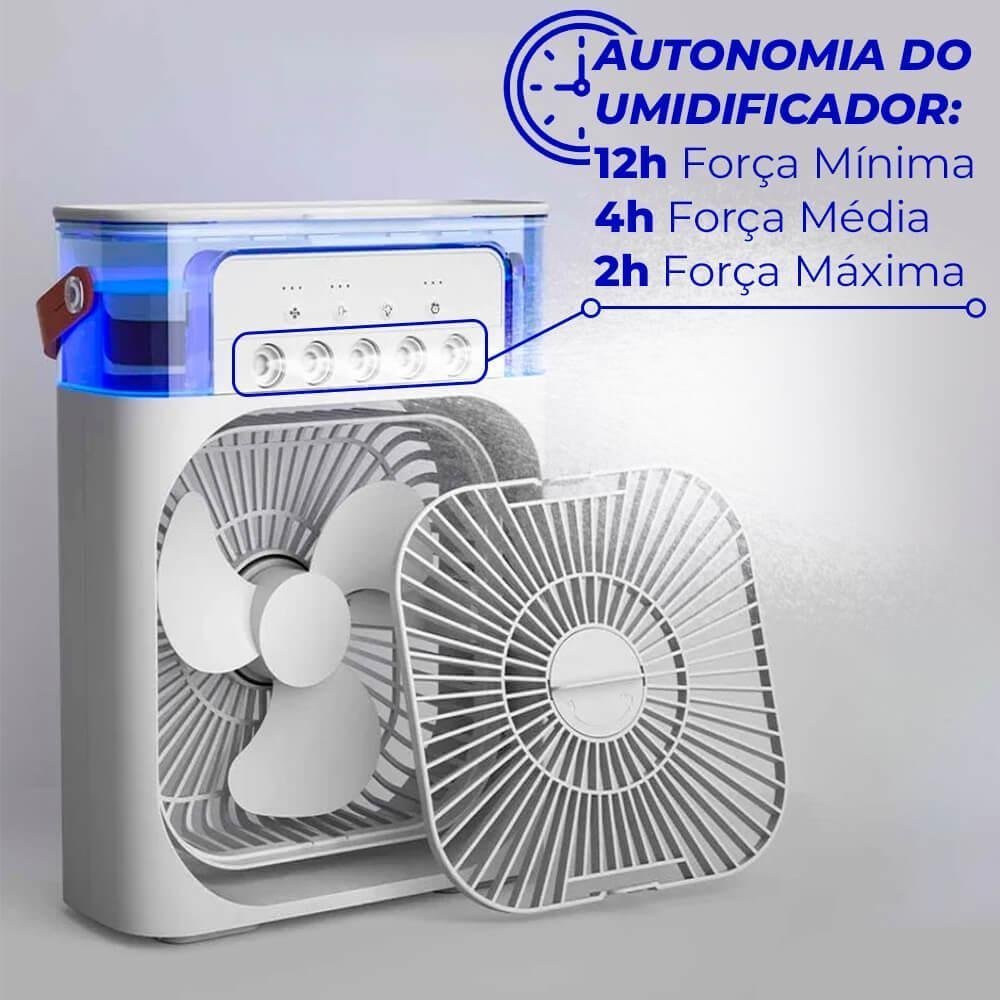 Ventilador Portátil Umidificador de Ar Climatizador Portátil Usb de Mesa com Iluminação Verde - 3