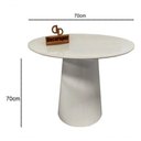 Ver imagem 2 de Mesa de Canto Cone Laqueado Redondo Vidro MDF 70cm Off White
