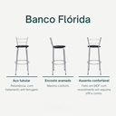 Ver imagem 3 de Kit 4 Banquetas para Balcão Flórida Prata Bistrô Ilhas Cozinha Gourmet Bares