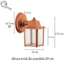 Ver imagem 5 de 4 Arandela Externa Retro Cobre Colonial Fachada Acl97