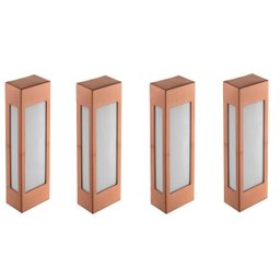 4 Arandela de Parede Externa Cobre 40cm Jardim Muro Alu04 - 1
