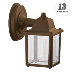 13 Luminária Arandela Jardim Varanda Externa Marrom Alz18 - 1