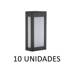 10 Arandela Externa Retangular Preta Varanda Jardim Alz69 - 1