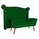 Ver imagem 1 de Conjunto Sienna Cabeceira e Recamier Solteiro 90 Cm Suede Verde - LM DECOR