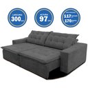 Ver imagem 7 de Sofá Amazonas 3 metros Retrátil com Molas Suede Veludo Light Cinza - Sofá na Web