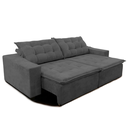 Ver imagem 5 de Sofá Amazonas 3 metros Retrátil com Molas Suede Veludo Light Cinza - Sofá na Web