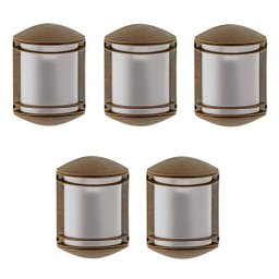 5 Arandela Parede Externa Marrom Imbuia Muro Fachada Alu27 - 1