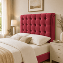 Ver imagem 2 de Cabeceira Ana Estofada Veludo p/ Cama Box Casal King 195cm Quarto