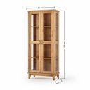 Ver imagem 3 de Cristaleira de Madeira Maciça 2 Portas de Vidro Bella Slim Carvalho Fosco