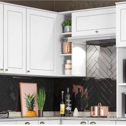 Armário Aéreo de Canto Reto com 1 Porta Americana Henn - 4