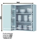 Ver imagem 3 de Armário Aéreo de Canto Reto com 1 Porta Americana Henn