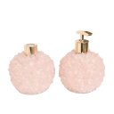 Ver imagem 1 de Kit Lavabo Difusor e Saboneteira Pontas de Quartzo Rosa e Dourado