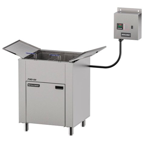 Fritadeira Elétrica Metalcubas Zona Fria de Óleo 60 Litros 3 Cestos Pequenos Trifásico 220v Foei
