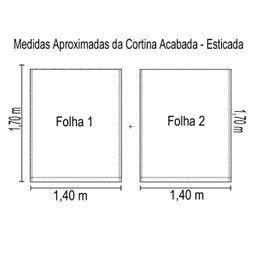 Cortina Veneza 200 Larg. x 170 Alt. Cor: Lilás/Branco - 2