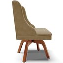 Ver imagem 6 de Cadeira Decorativa Sala de Jantar Base Giratória de Madeira Firenze Suede Nude/Natural G19 - Gran Be