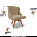 Ver imagem 4 de Cadeira Decorativa Sala de Jantar Base Giratória de Madeira Firenze Suede Nude/Natural G19 - Gran Be