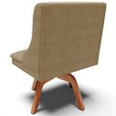 Ver mais imagens de Cadeira Decorativa Sala de Jantar Base Giratória de Madeira Firenze Suede Nude/Natural G19 - Gran Be