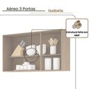 Ver imagem 2 de Armário Aéreo Isabela 118cm 3 Portas MDF Porta de Bater Amêndoa Milani Movelaria