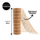 Ver imagem 5 de Kit 3 Telas Decorativa Fita Natal Malha Tule Sisal Flocos de Algodão 26cm X 5 Metros – Magizi