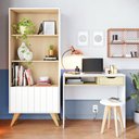 Ver imagem 1 de Escrivaninha Estudo Bit com Estante de Livros Link Branco Fosco Tauari Nobre Colibri Moveis