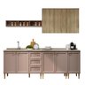 Cozinha Clássica Modulável Completa Mdf Carraro Malta Duna Cor:duna com Noce - 5