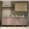 Cozinha Clássica Modulável Completa Mdf Carraro Malta Duna Cor:duna com Noce - 2